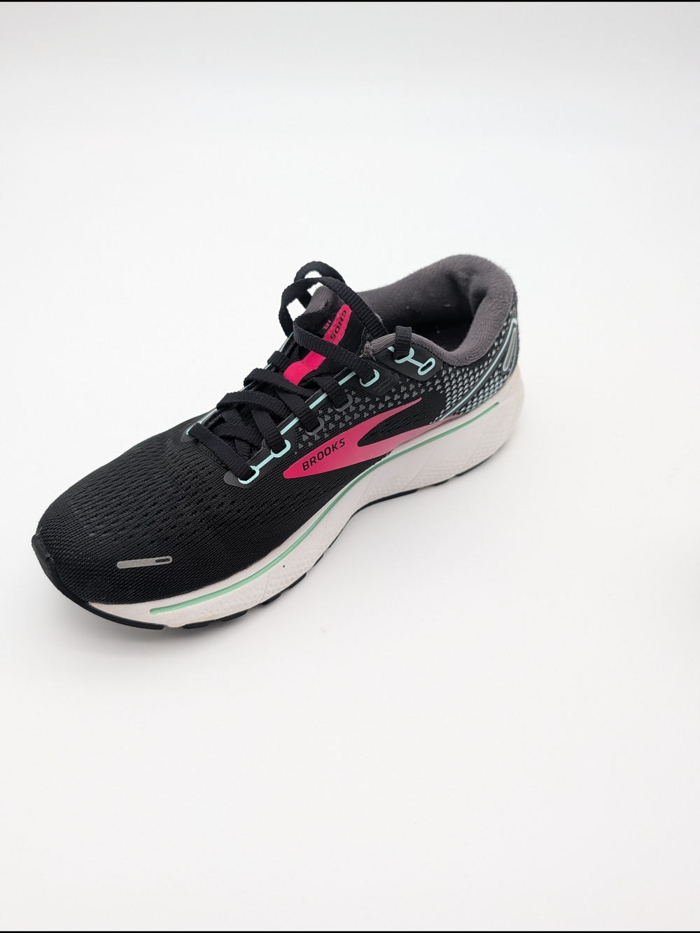 Brooks Women's Ghost 14 Running Shoes Size 8 (B) Blk/Mint/Pink Comfort - Picture 7 of 12